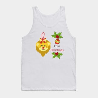 Cute love christmas lion Tank Top